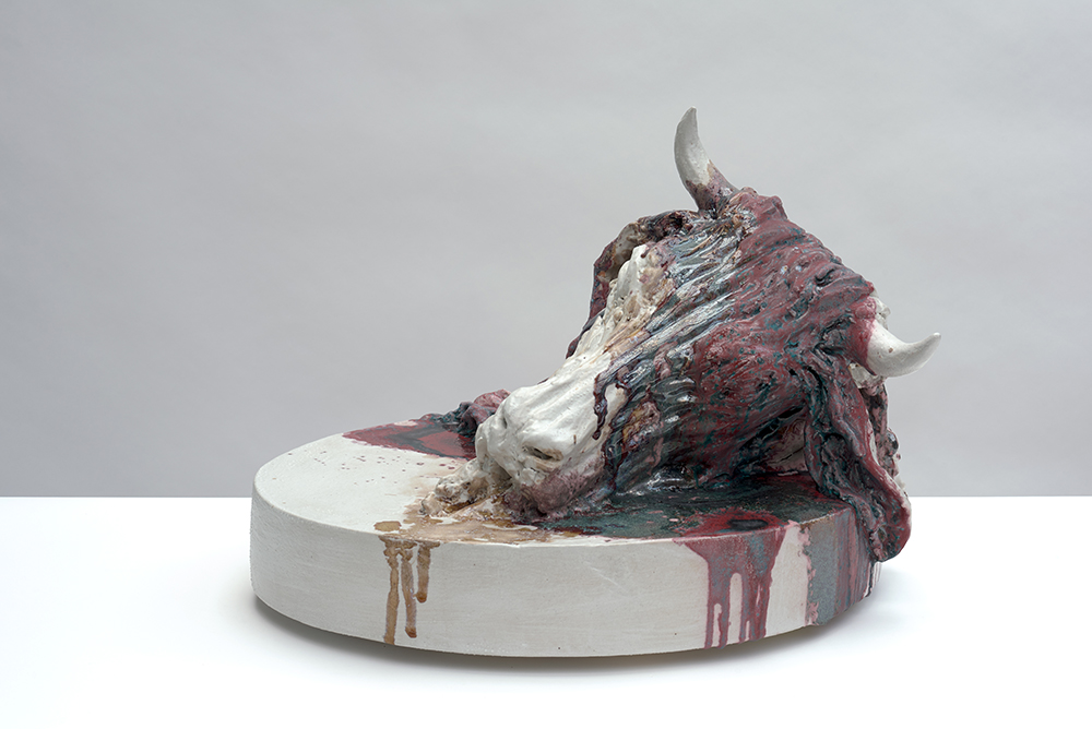 Still life - Metamorphosis <br>(bulls head/ copper reduction); 2021